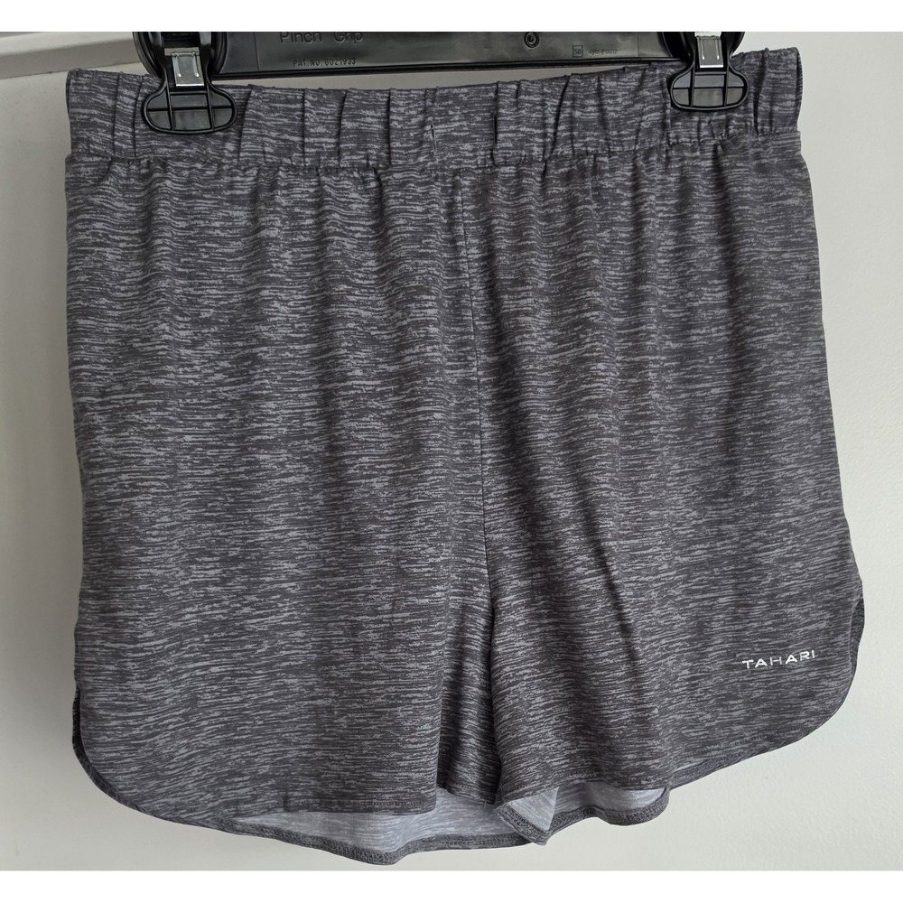 Tahari Women Sweat Shorts Size M Grey Heathered Activewear Athleisure Casual